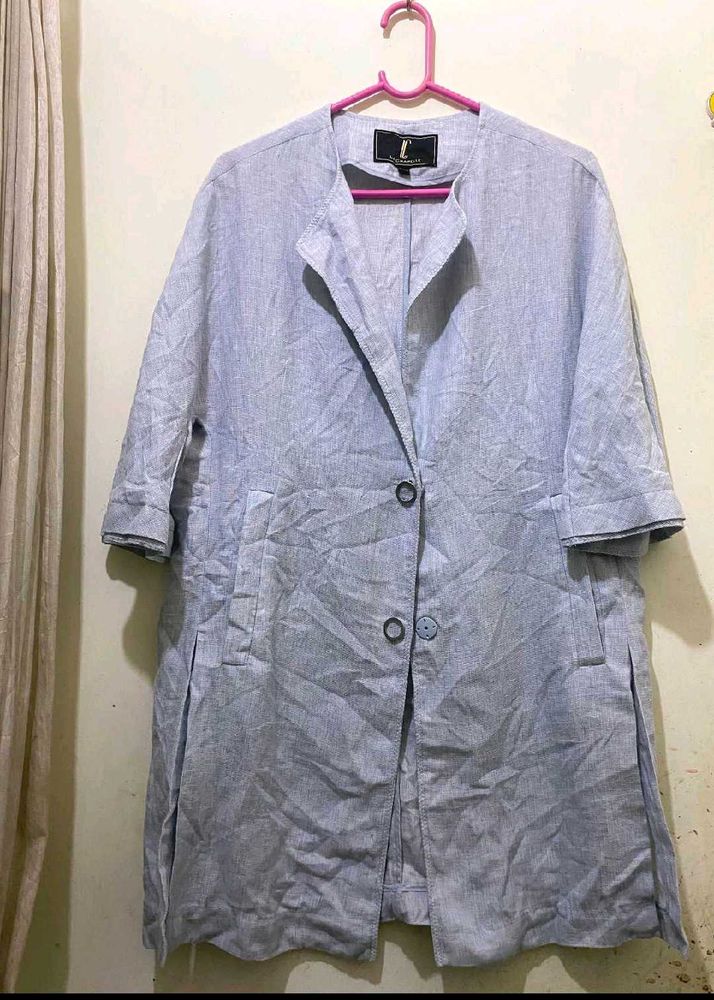 Light Blue Button-Up Coat type top