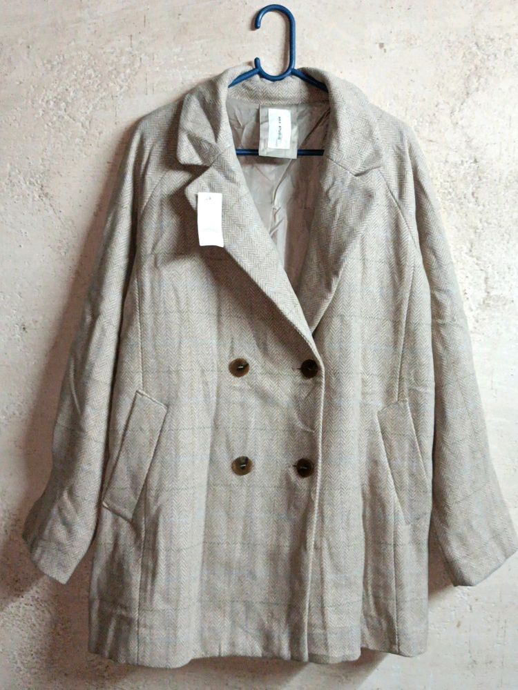 Oversized Plaid Double-Breasted Blazer