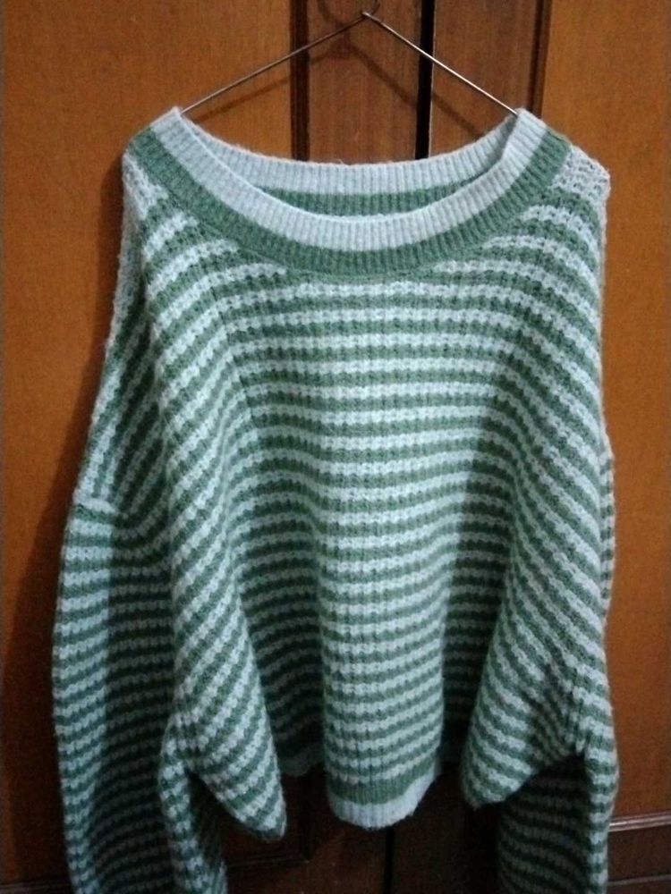 Striped Knit Pullover Sweater