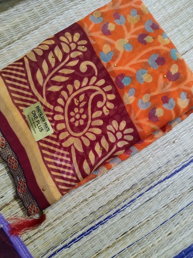 Soft  Poonam Saree With Small Border