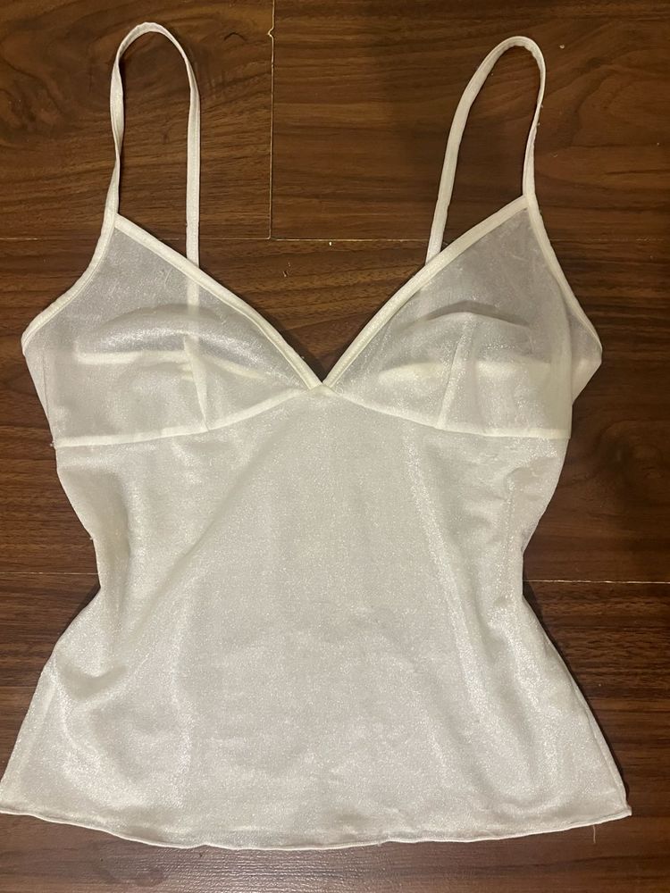 Sheer White Camisole Slip