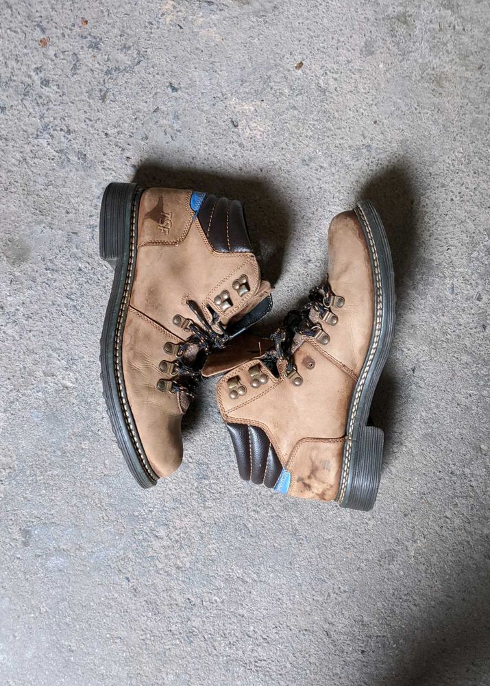 TSF leather Stylish Tan Hiking Boots