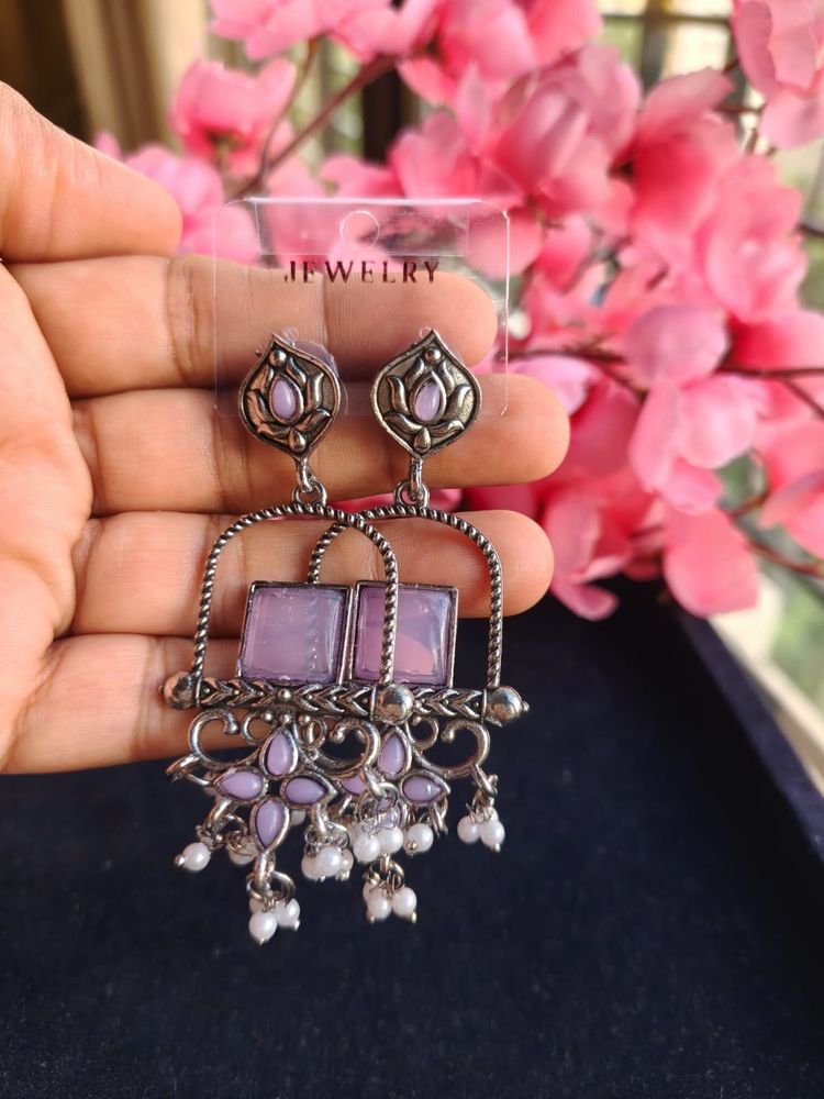 Boho Oxidized Dangler Earrings