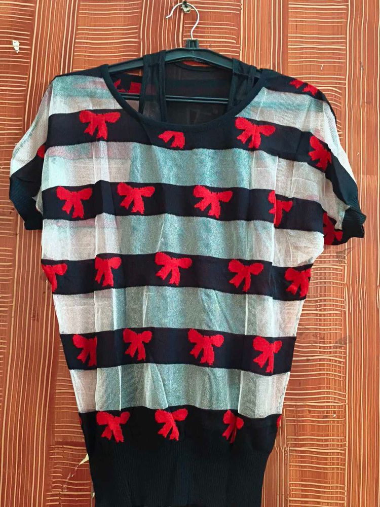 Vintage Sheer Bow Top