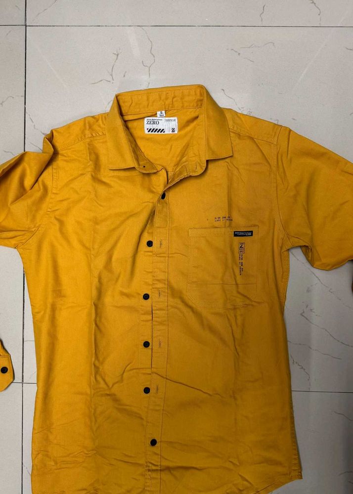 Men's Yellow Casual Shirt