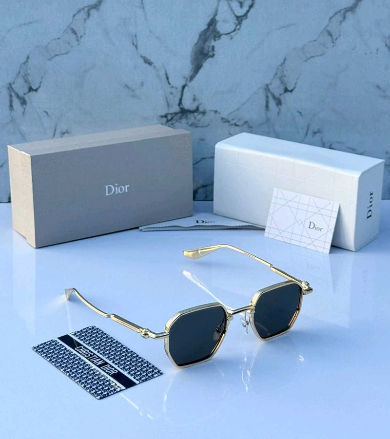 Dior Octagonal Sunglasses - Gold/Black