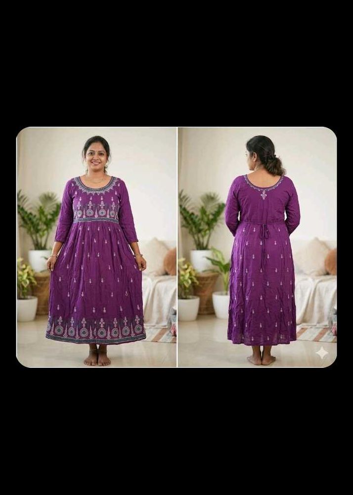 Beautiful Purple Embroidered Anarkali Gown