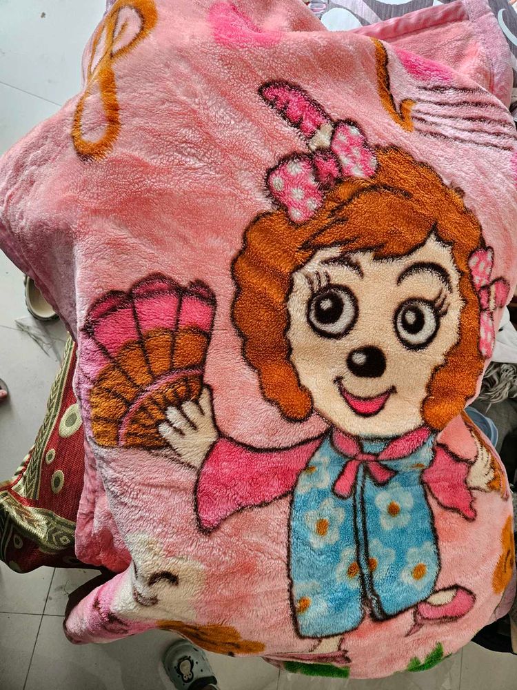 Cute Cartoon Pink Baby Blanket