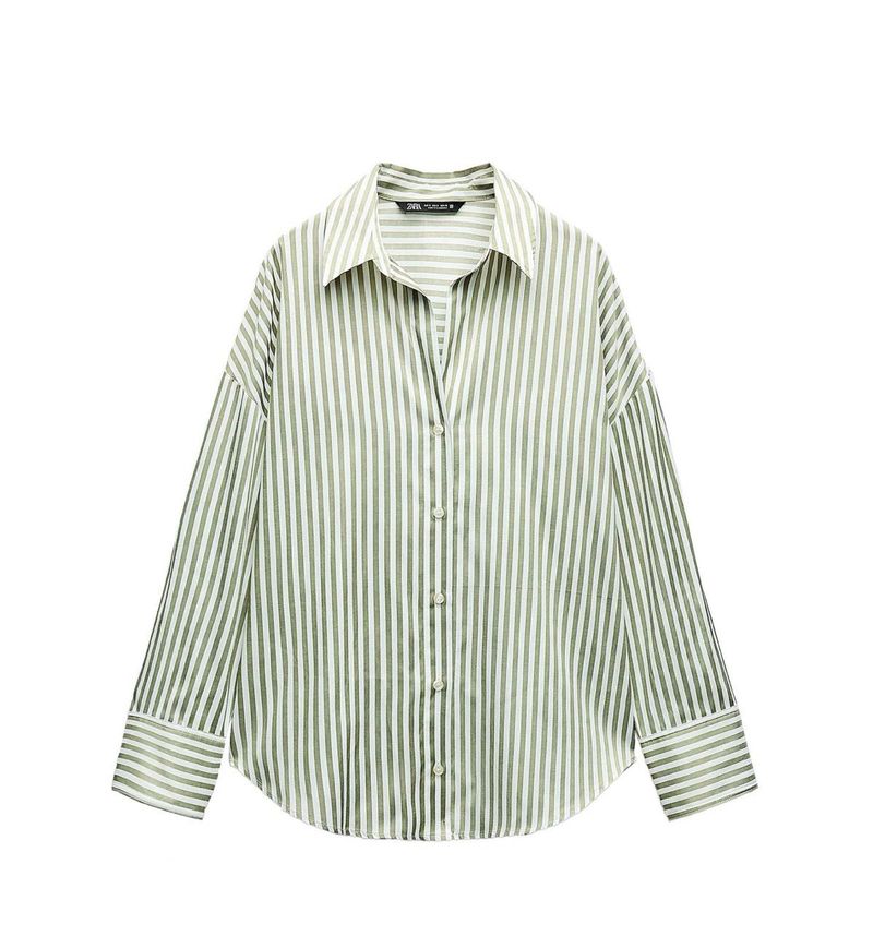 Zara Striped Oversized Poplin Shirt