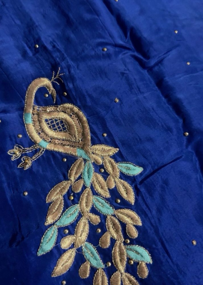 Royal Blue Embroidered Peacock suit