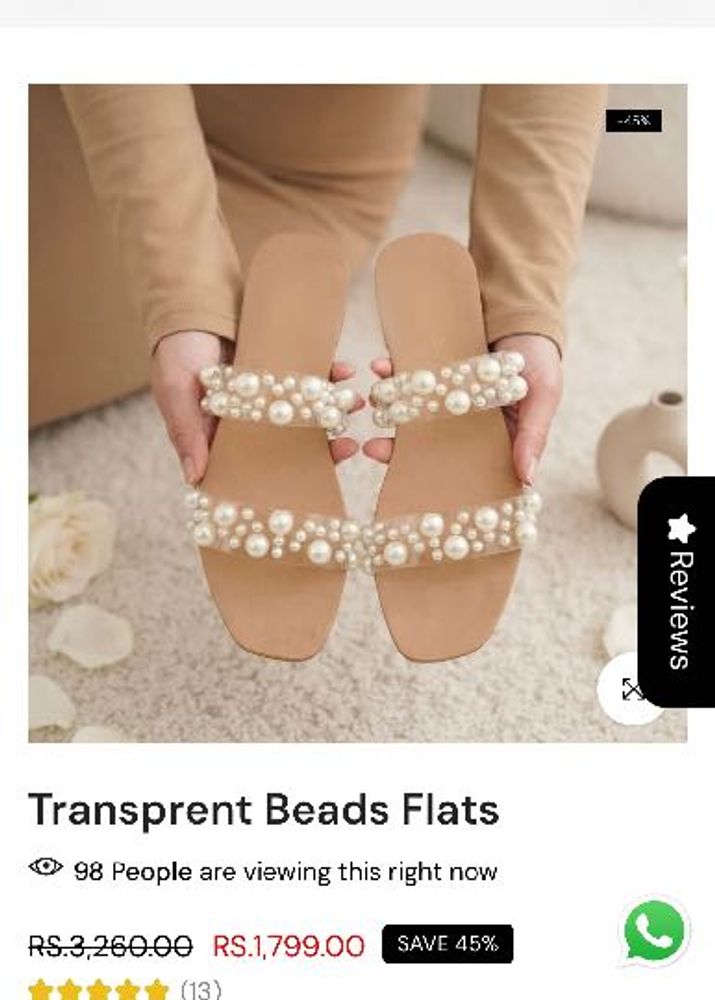 Westside Elegant Pearl Embellished Flat Sandals