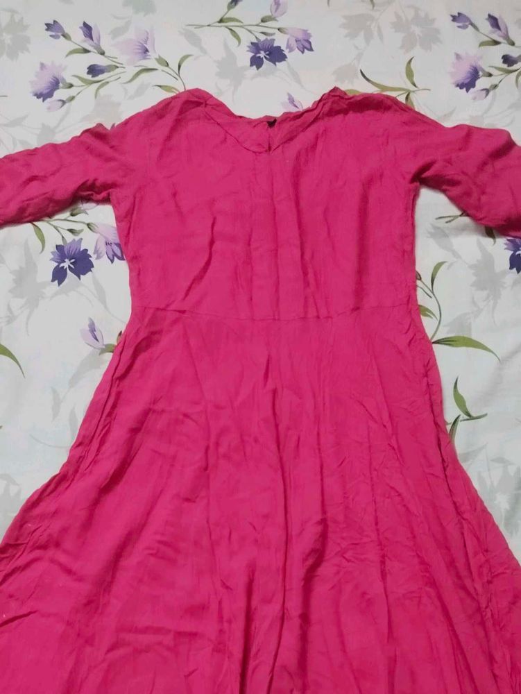 Vibrant Pink Anarkali Kurta