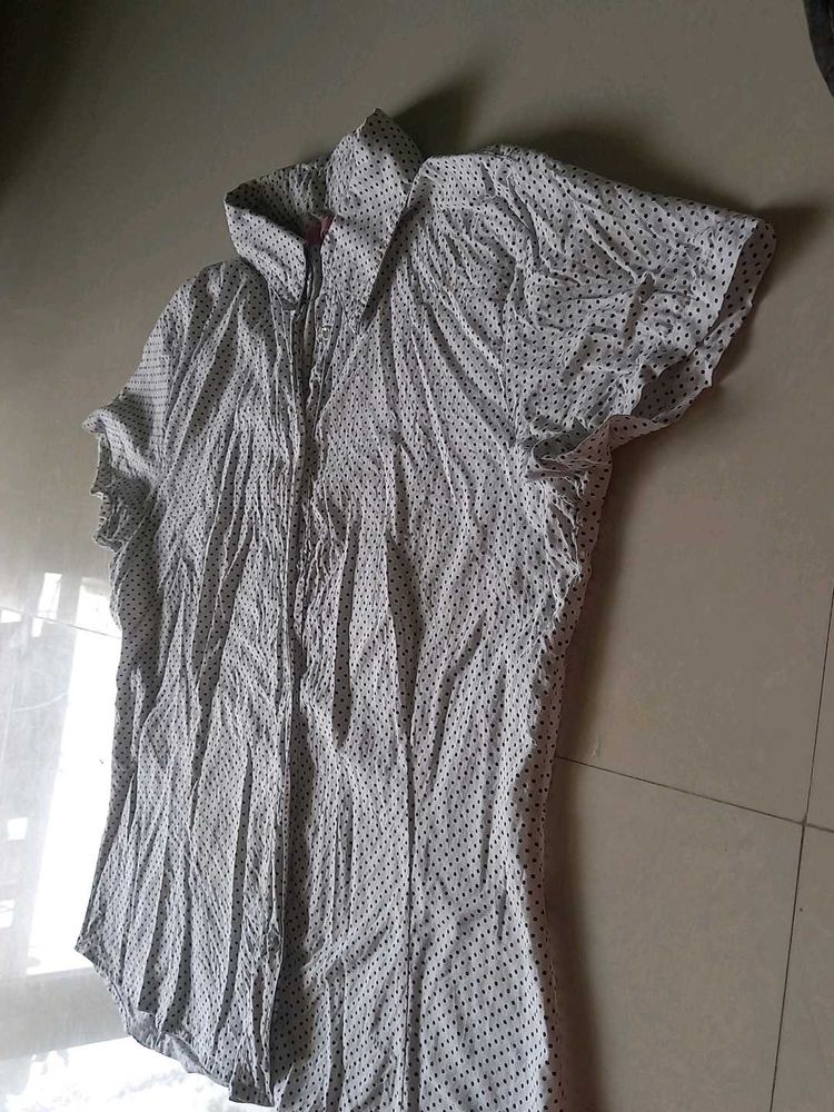 Chic Polka Dot Short Sleeve Shirt