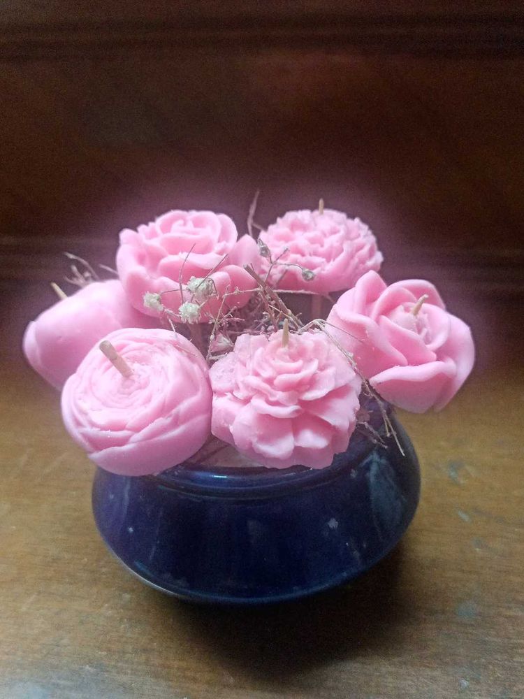 Set of Pink Rose decoration Candle