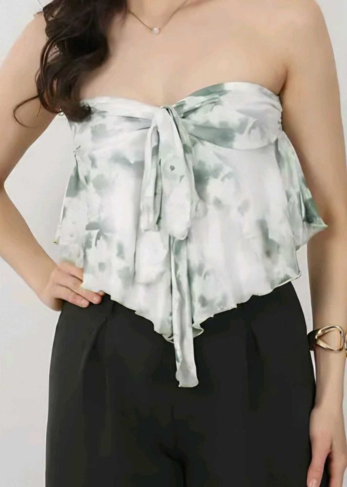 SHEIN Olive Tie-Front Top