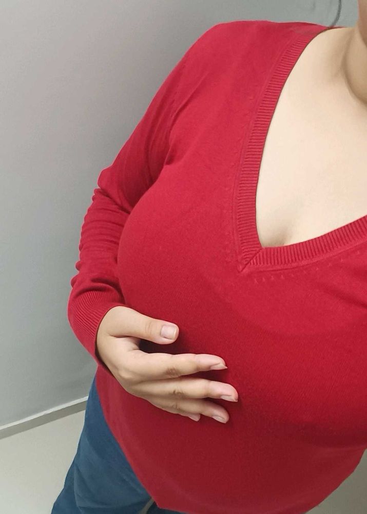 Cozy Red V-Neck Sweater