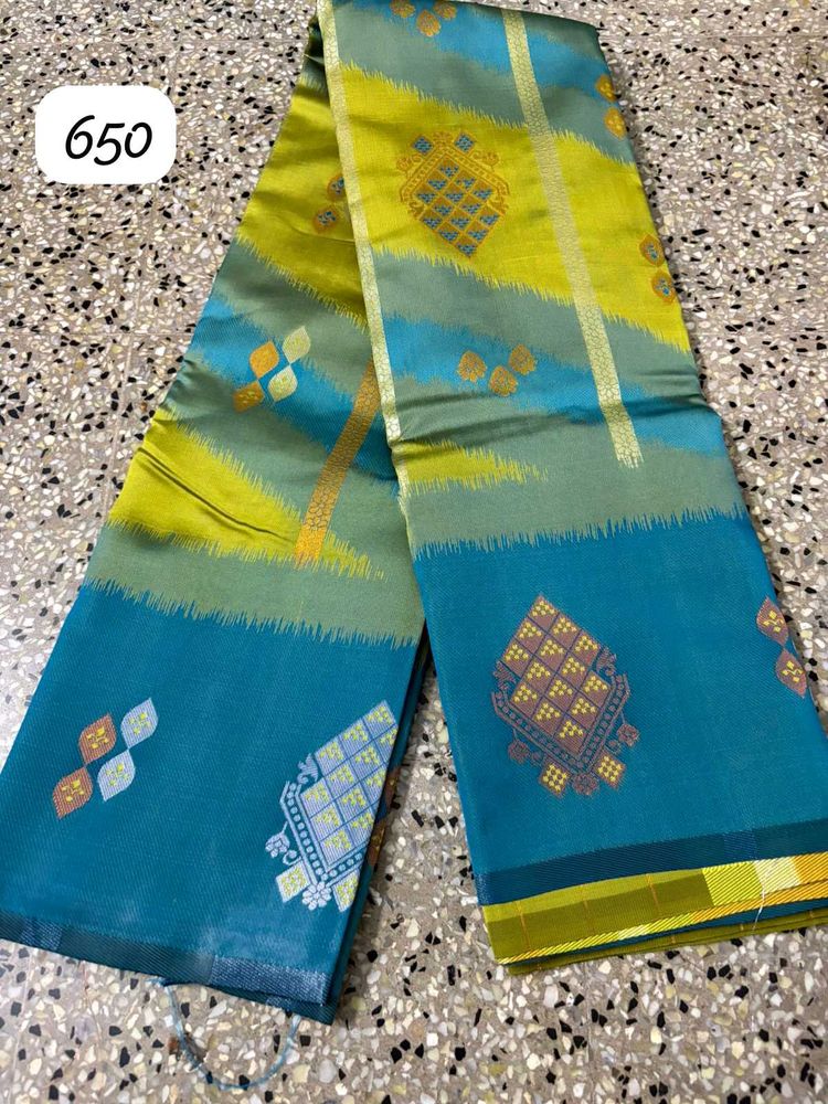 Beautiful Teal &amp; Green Art Silk Saree
