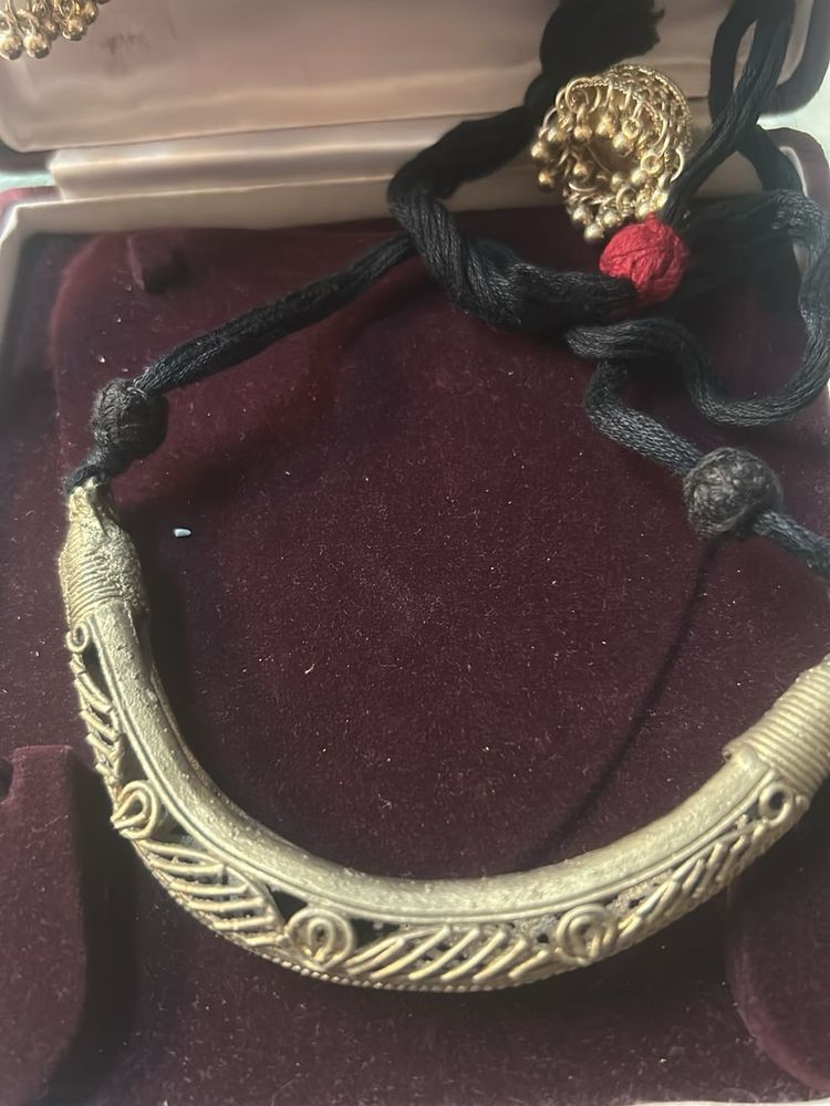 Dokra Necklace with Kashmiri zumkha