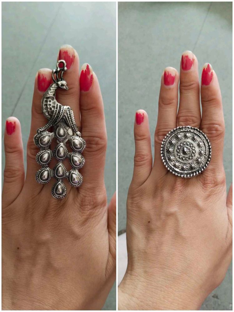 Unique Silver Peacock &amp; Mandala Rings