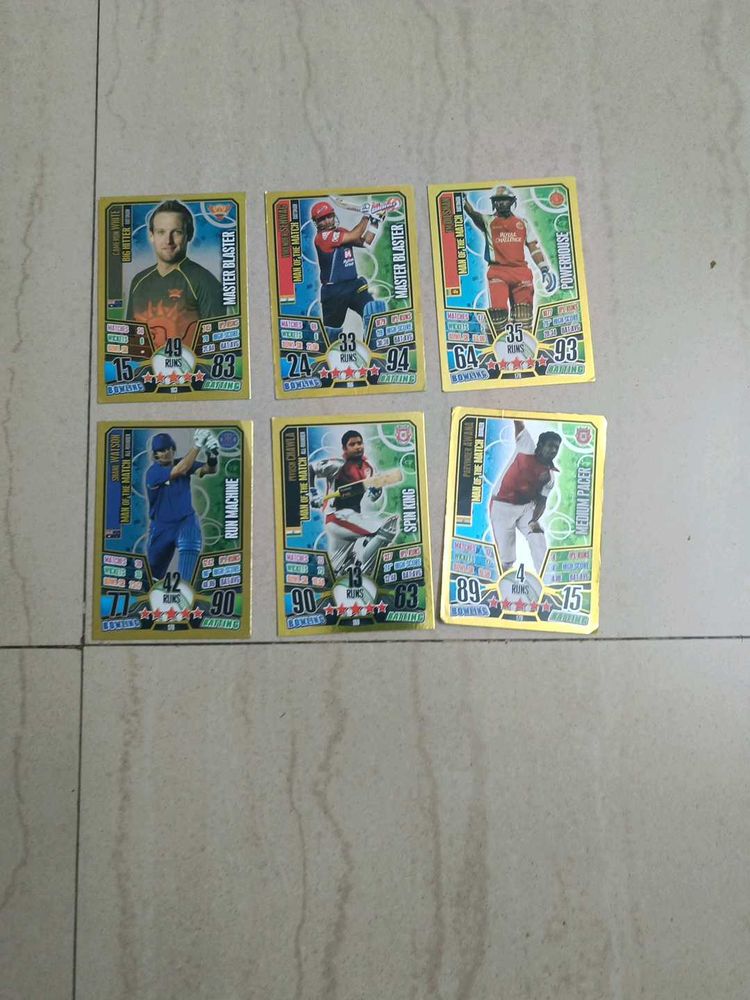 Cricket Attax 2013 Set of 6 Golds.
