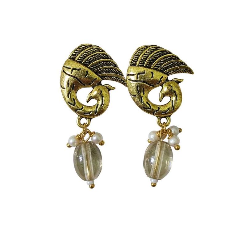 Peacock Design Drop Earrings