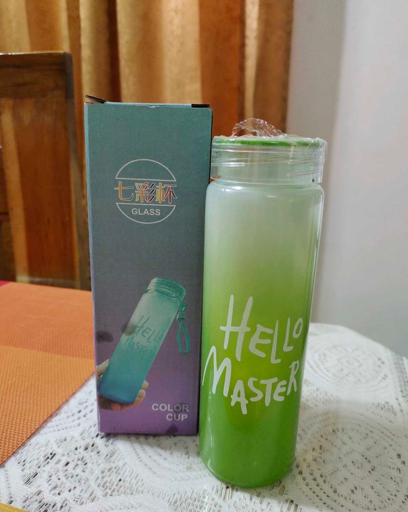 Hello Master Glass Water Bottle