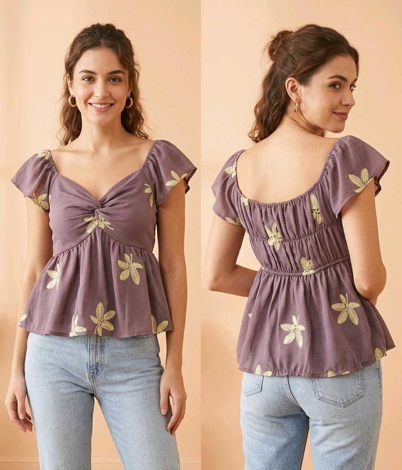 Boho Floral Peplum Top