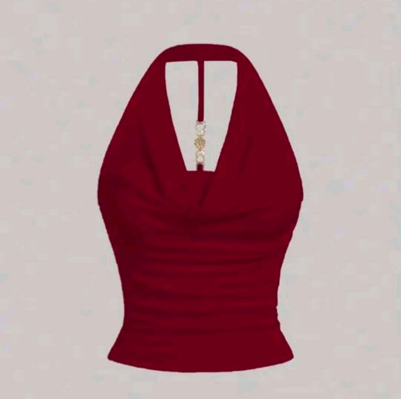 Red Halter Neck Top