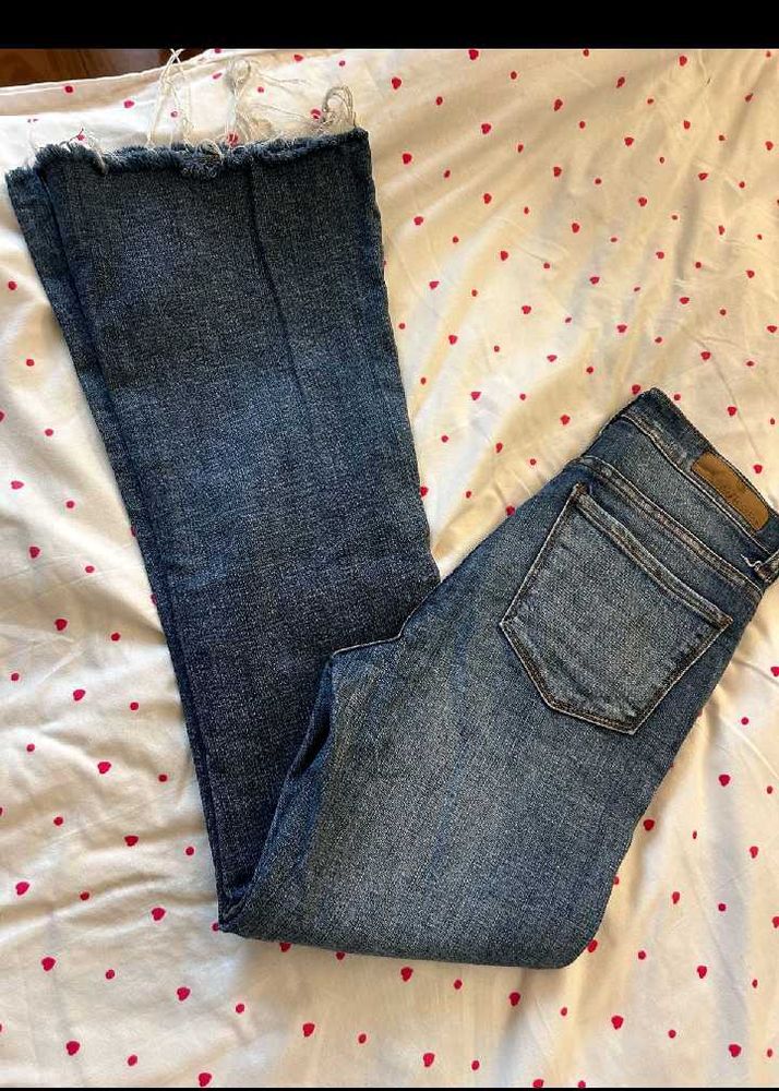 Flared Blue Denim Jeans