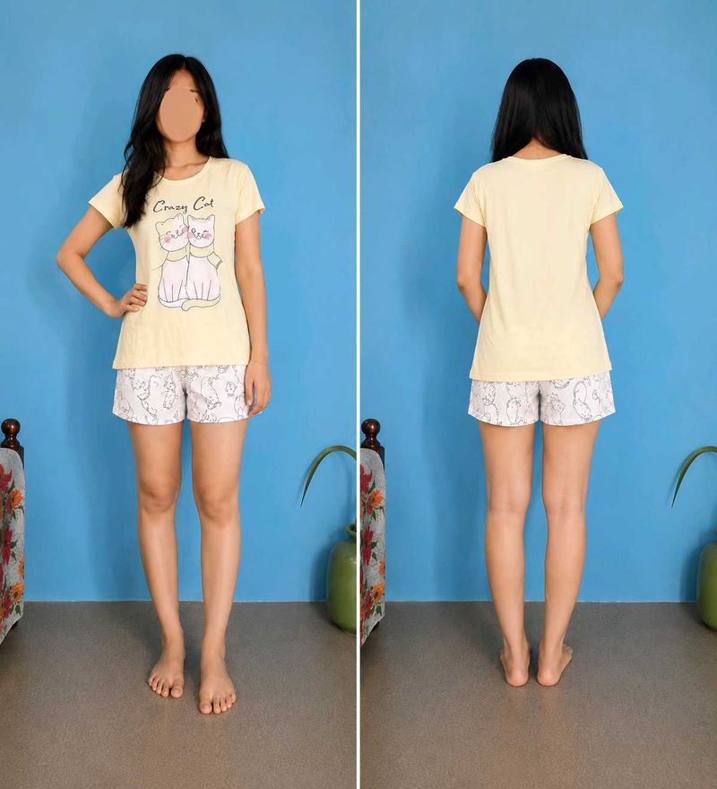 Cute Cat Pajama Set (tshirt+shorts)