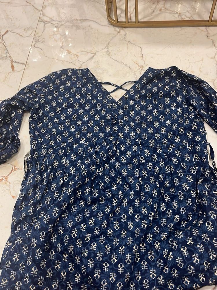 Stylish Blue Printed Kurta