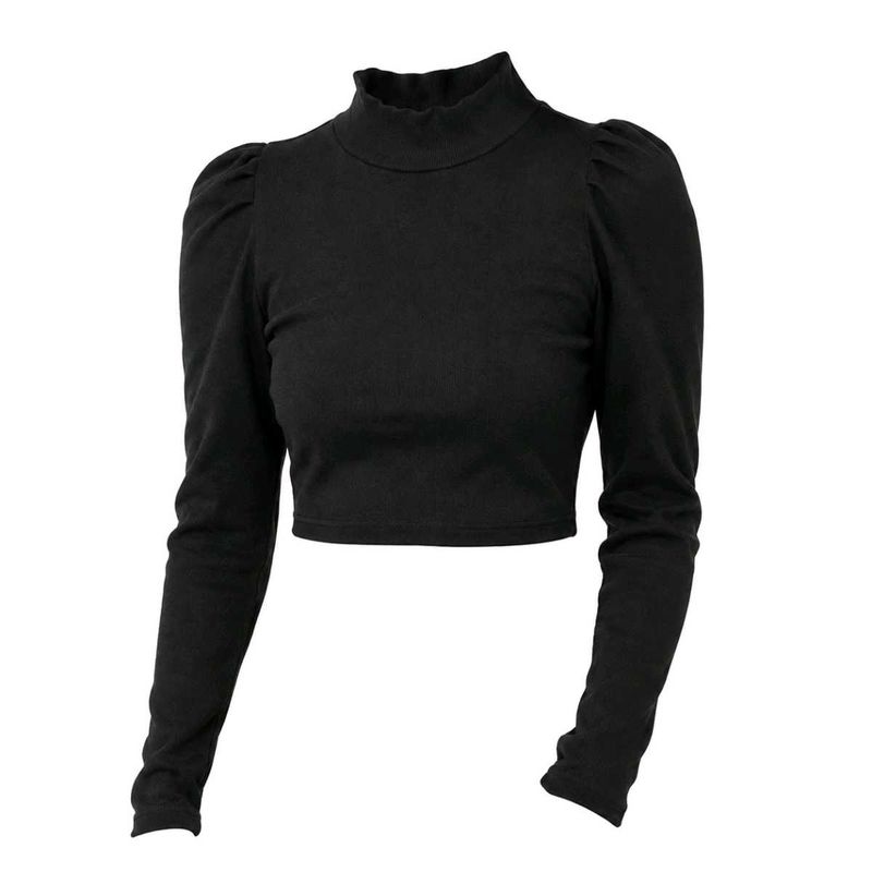 black turtleneck Crop Top