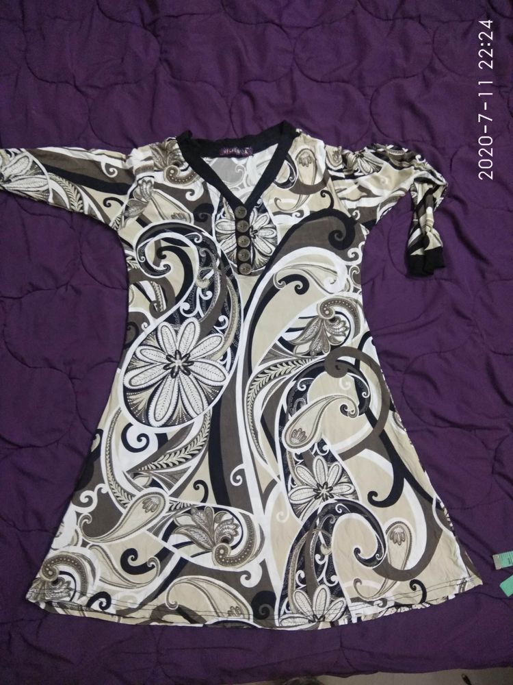 stretchable long tunic top One Piece Short Mini