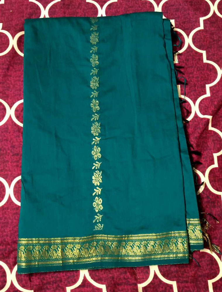 Green Silk Blend Saree