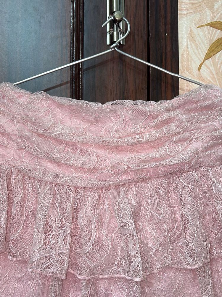 Delicate Pink Lace Skirt