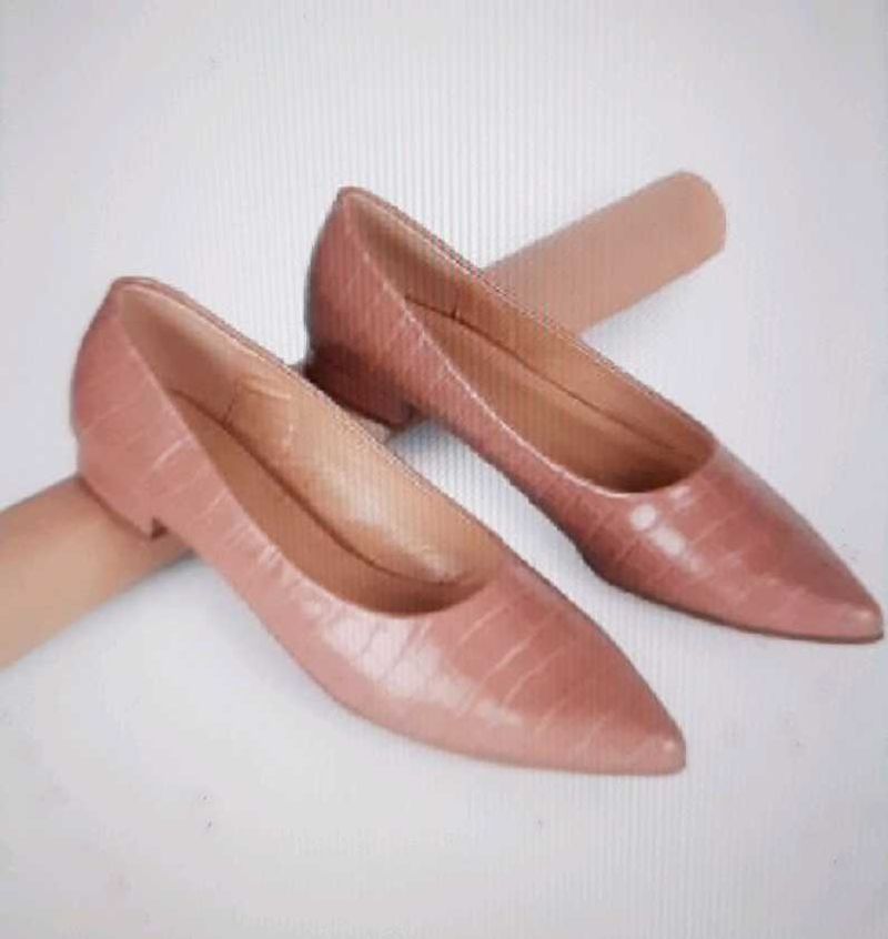 Allen Solly Chic Pink Croc Embossed Flats