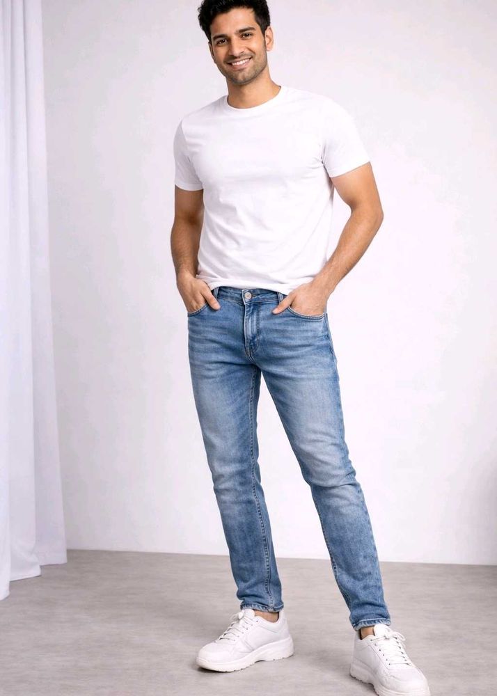 Classic Men's Blue Denim Jeans