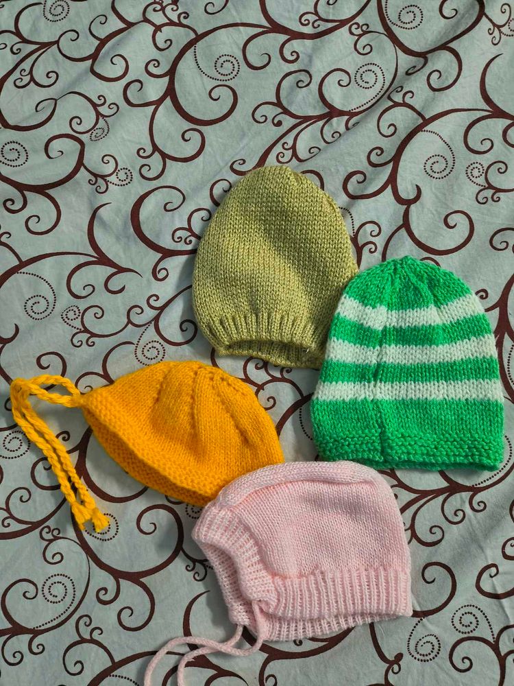 Handmade Baby Beanies Set