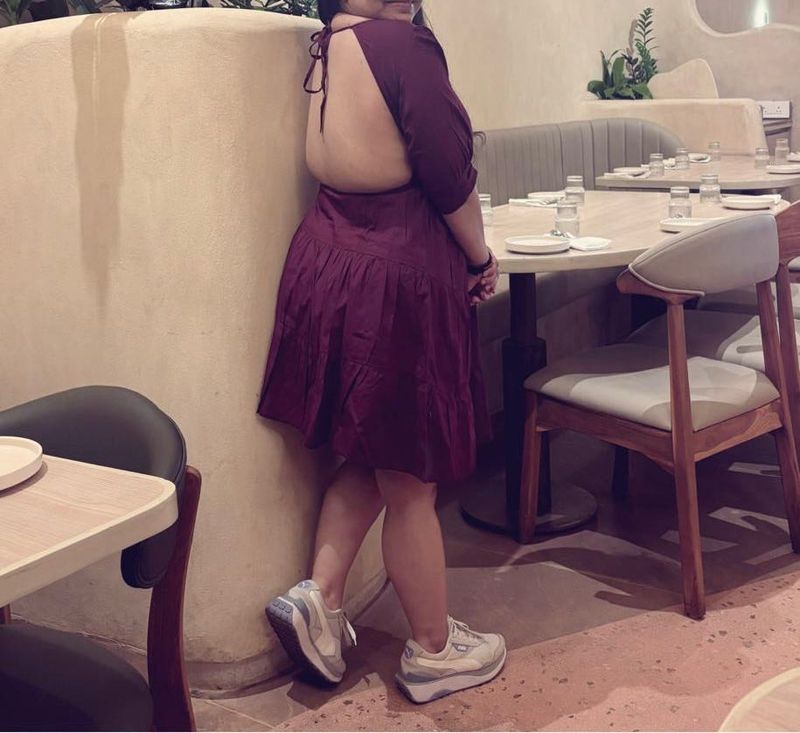 Tiered Midi backless Dress