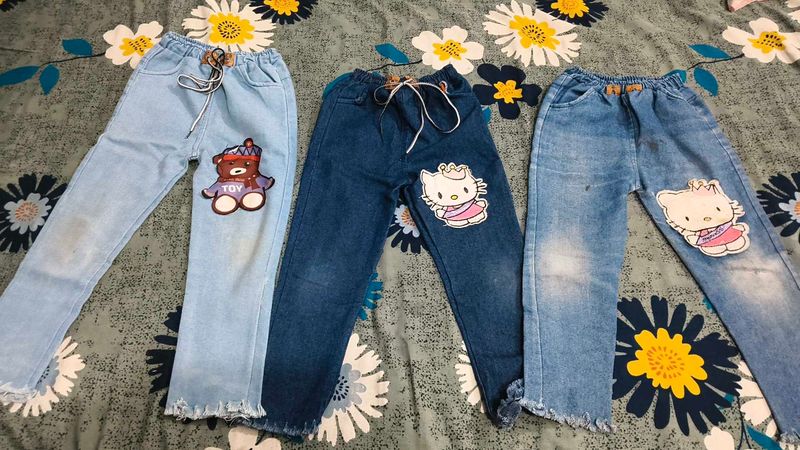 Cute Hello Kitty &amp; Teddy Jeans (Set of 3)