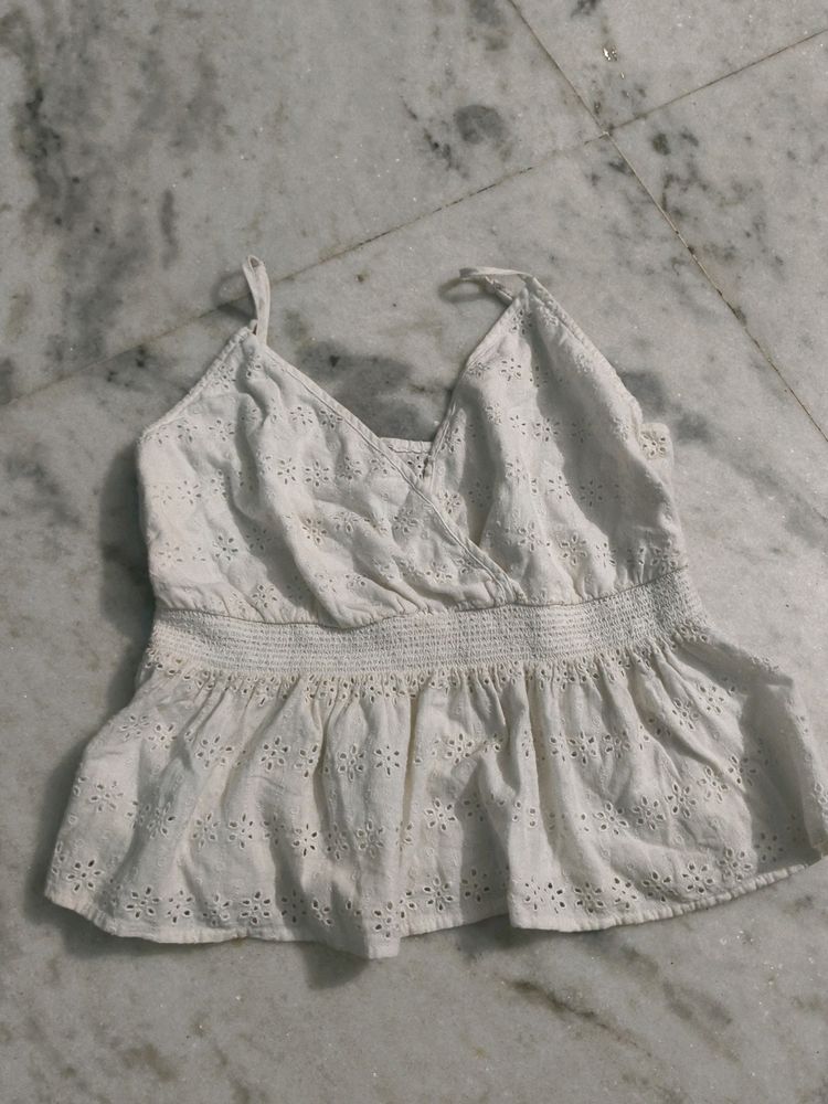 White Beautiful Korean Top