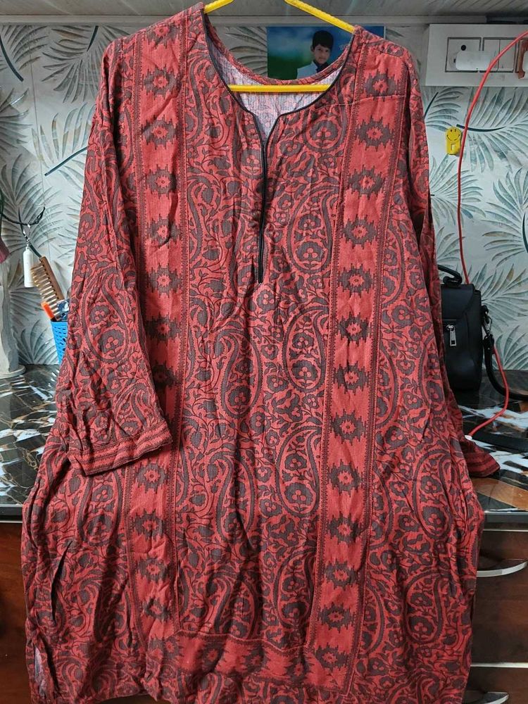 Red grey warm kurti