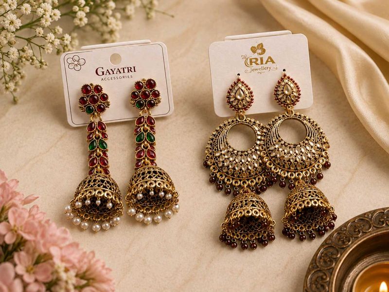 2 combo Jhumka Earrings Set
