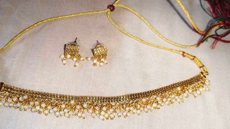 pearl work necklace