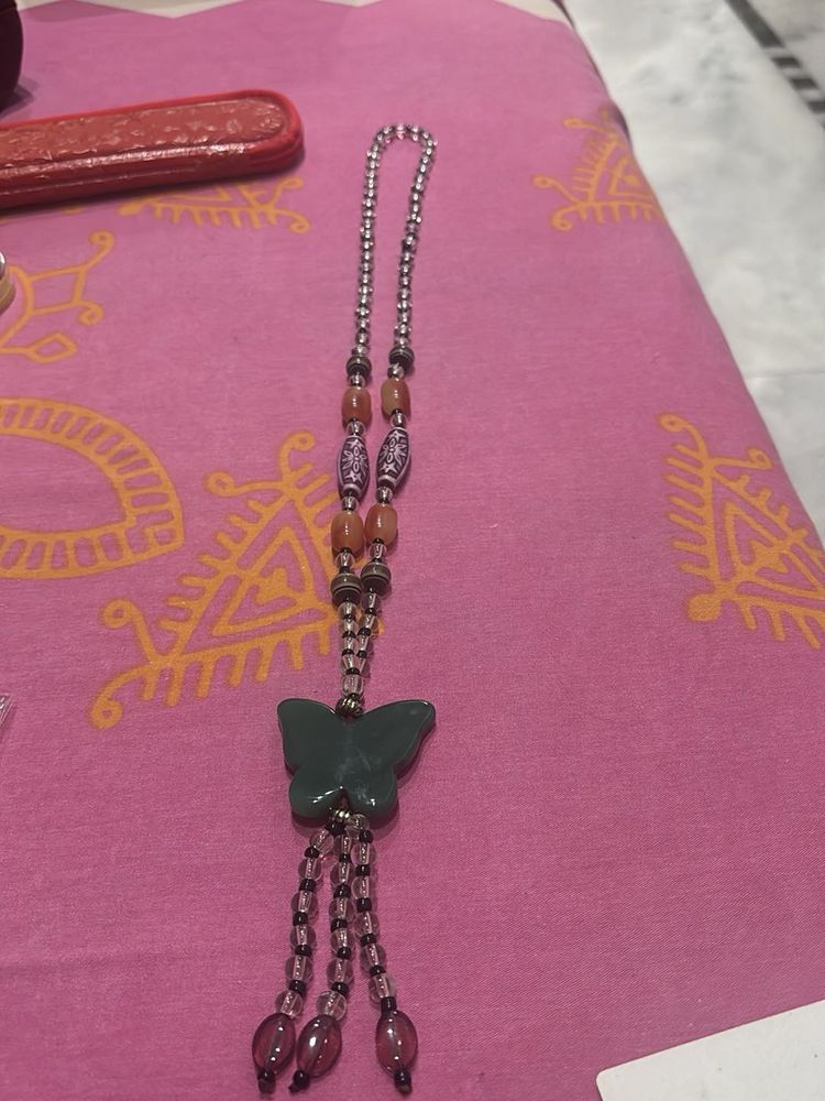 Green Butterfly Pendant Necklace