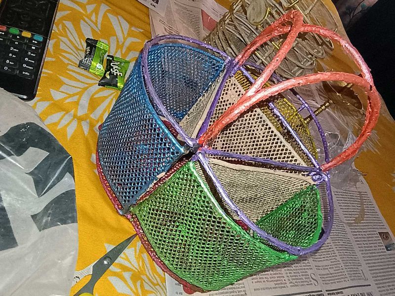 Colorful Woven Heart-Shaped Organizer Basket