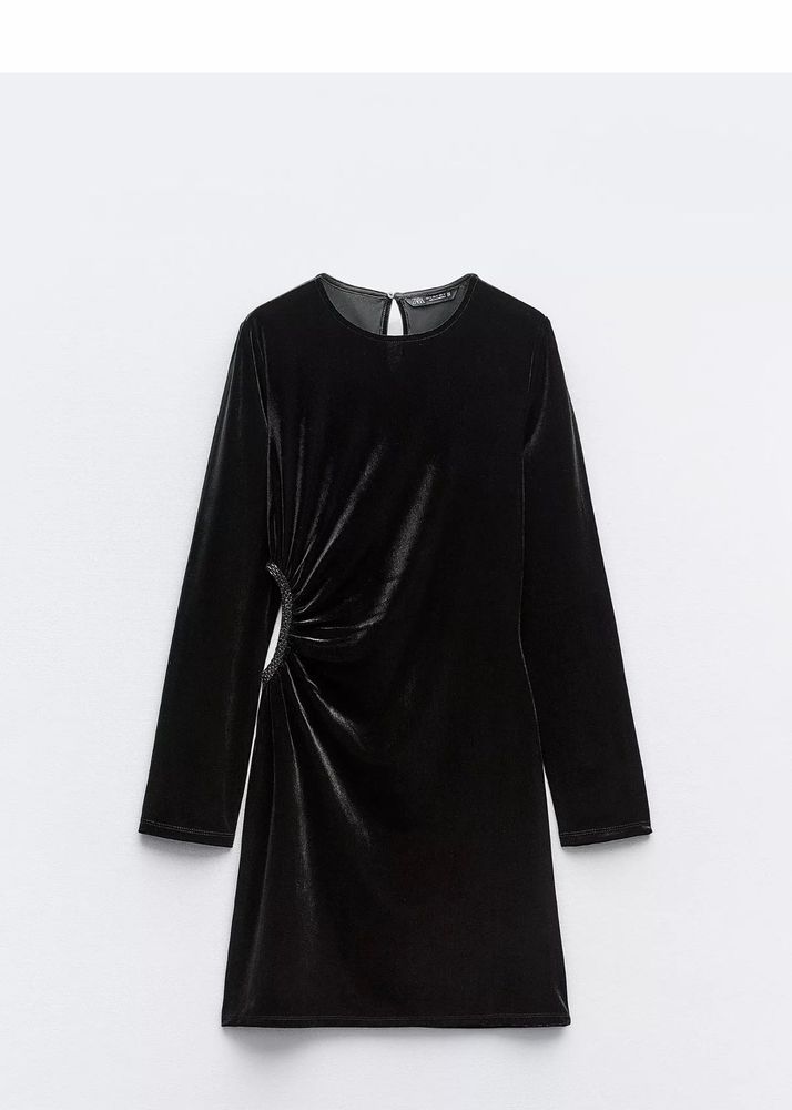 Black Velvet Cut-Out Dress