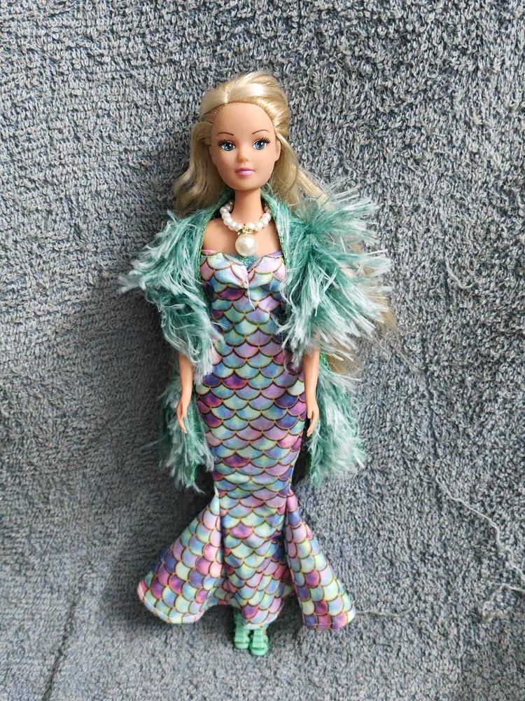 Steffi Mermaid Doll with Faux Fur Stole