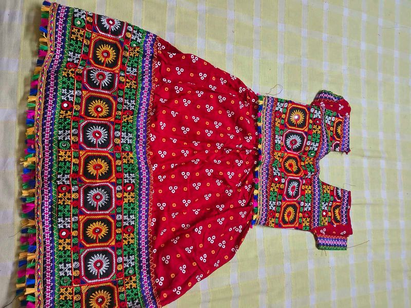Red Embroidered Girls Dress