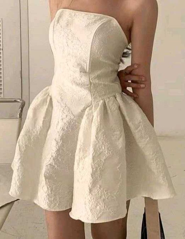White Strapless Mini Dress
